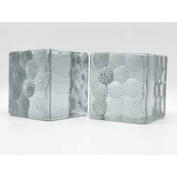 Art Glass Blenko Blocks Ice Frosted Sculpture Textured Paperweights - Picture 3 of 8